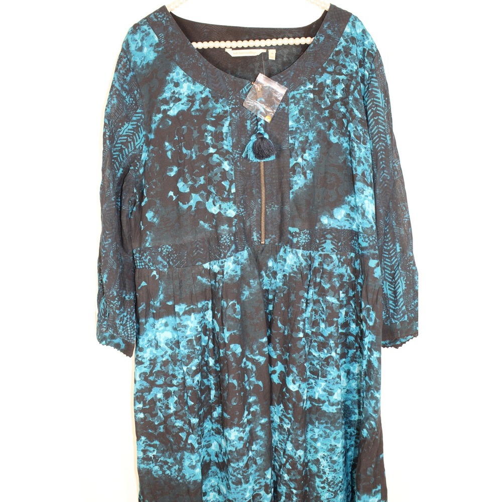 Soft Surroundings NWOT Spectral 3/4 Sleeve Crepe Midi Dress SZ XL - Picture 4 of 9